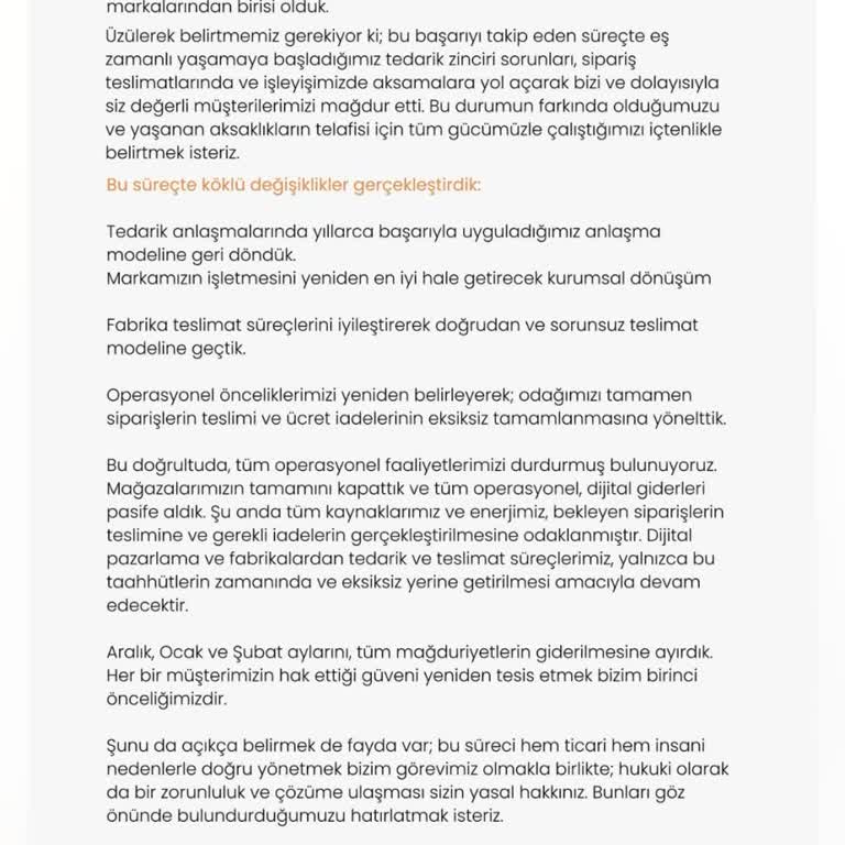 Sipariş Gecikmesi Ve İletişim Sorunları
