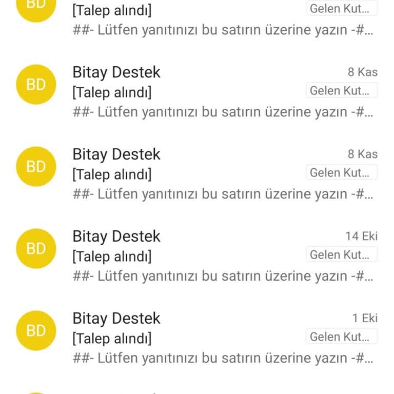 Bitay Hesabım Kapandı: Destek Ekibi Yanıtsız