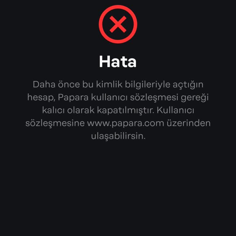 Papara Hesabımın Kalıcı Olarak Kapatılması Ve Erişim Sorunu