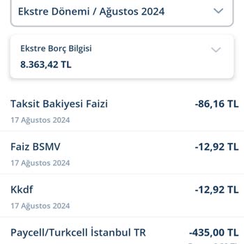 Ekstra Taksit Faizi Kesintisi