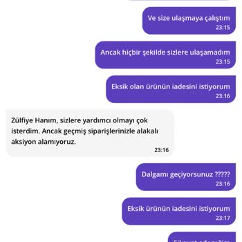 Eksik Ürün Ve Yetersiz Müşteri Hizmeti