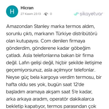 Stanley Termos Ve İletişimsizlik Kabusu