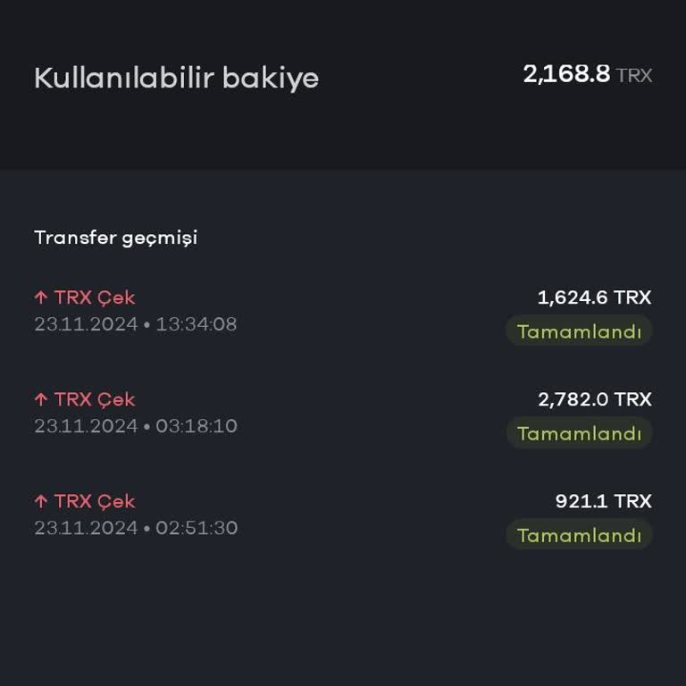 Tron Hesabımda Para Çekme Sorunu