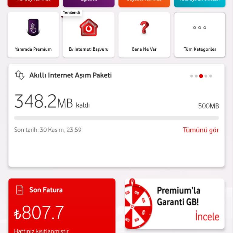Vodafone Red Tarifesinde Sınırsız İnternet Sorunu