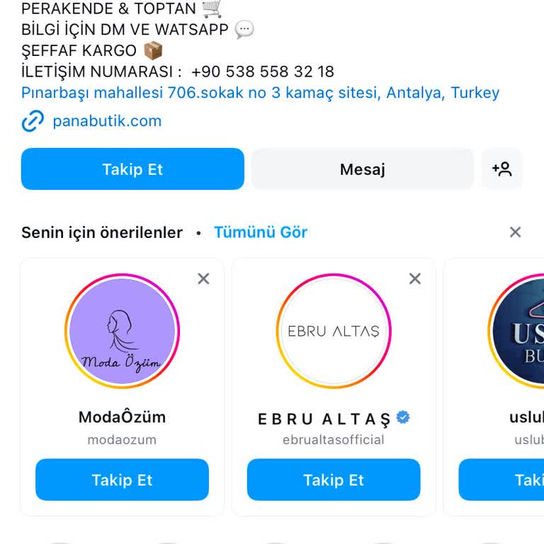 Yanıltıcı Butik Hesapları Hakkında Uyarı