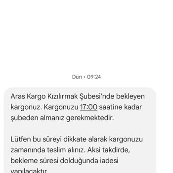 Aras Kargo Kızılırmak Şubesi: Ciddiyetsiz Ve İhmalkar Hizmet
