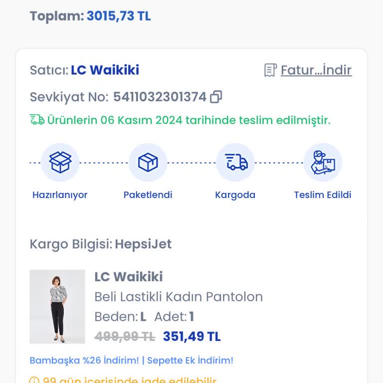 LCW Online Siparişimde Eksik Ve Yanlış Ürün Sorunu