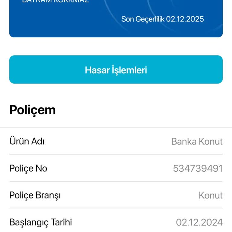 Rızam Dışında Yenilenen Konut Sigortası Poliçesi