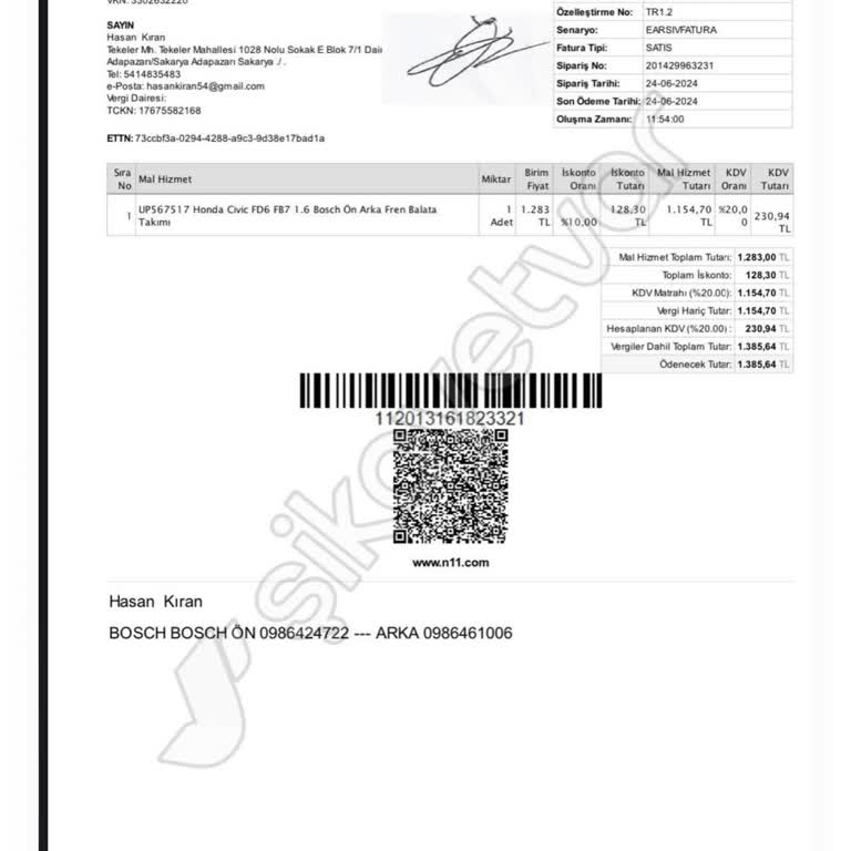 Bosch Yedek Parça İadesi Sorunu