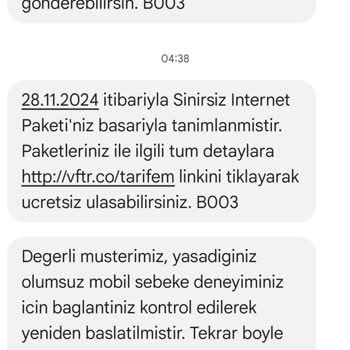 Vodafone'da Sürekli Şebeke Ve Paket Sorunları