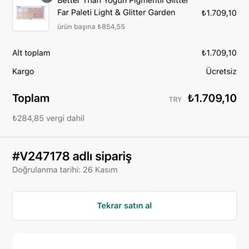 Eksik Gönderilen Glitter Far Paleti Sorunu