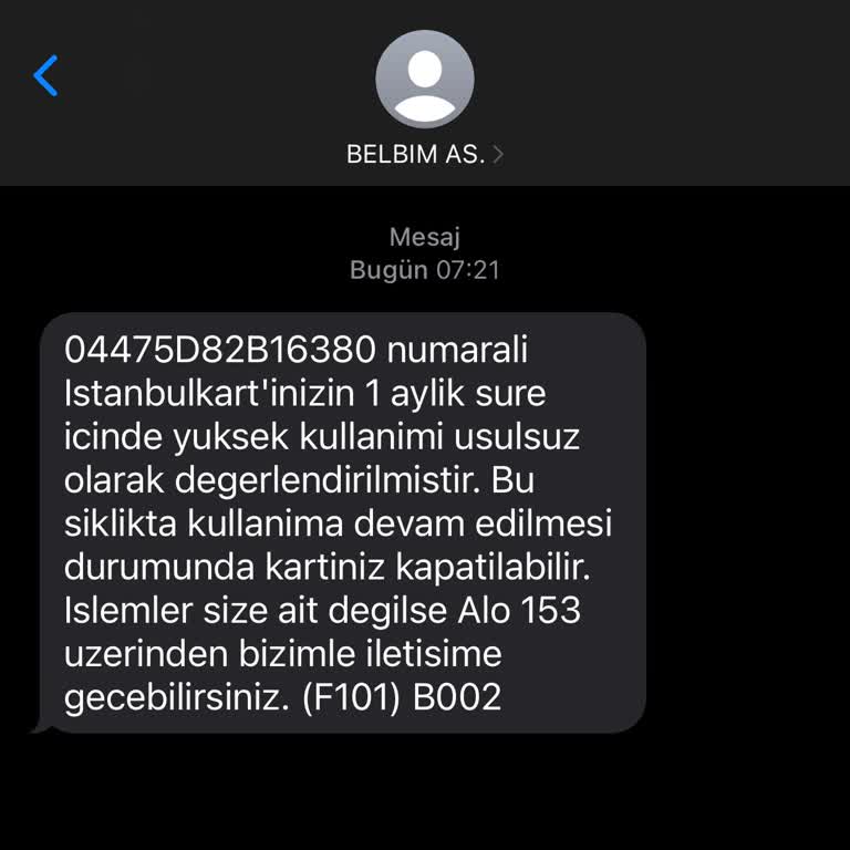 Haksız Yere Usulsüz Kullanım Uyarısı Alan İstanbulkart