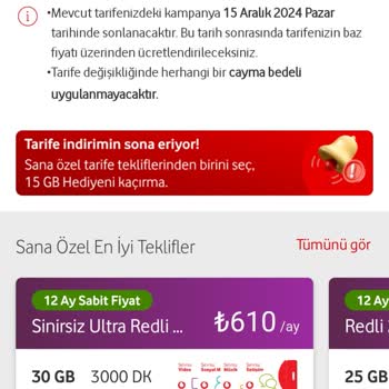 Vodafone'un Fahiş Fiyatlı Tarifeleri
