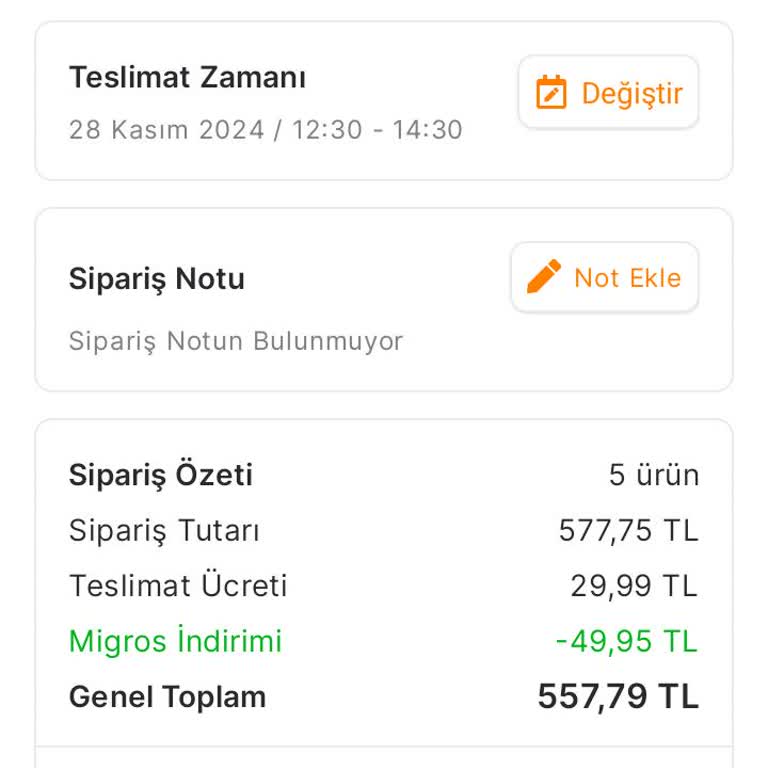Migros Sanal Market Teslimat Ücreti Hakkında Şikayet