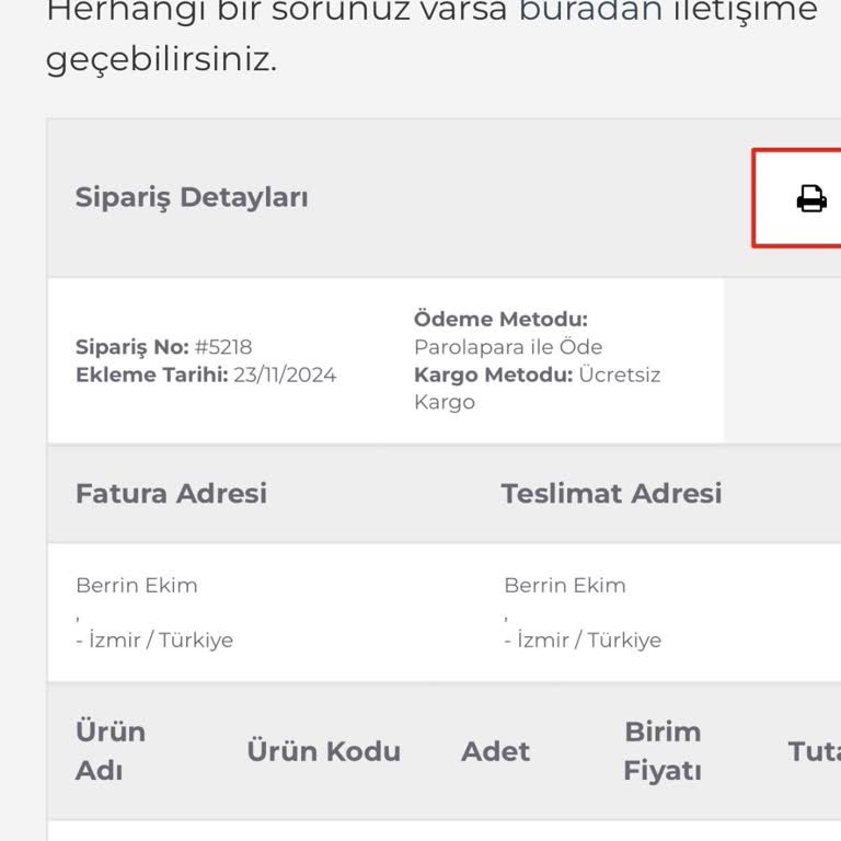 E-ticaret Sitesi Üzerinden Sipariş İptali Ve İletişim Sorunu