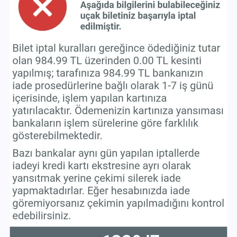 İade Edilmeyen Bilet Ücreti Ve Kupon Sorunu