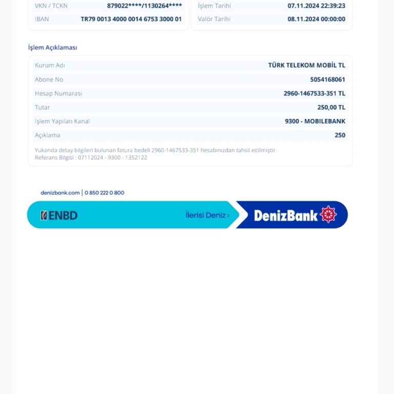 Yüklenen TL'nin Yenilenmeyen Tarifesi