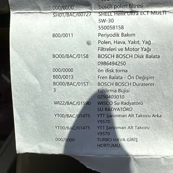 Bosch Servisinde Yaşanan Fatura Sorunu Ve Araç Arızaları