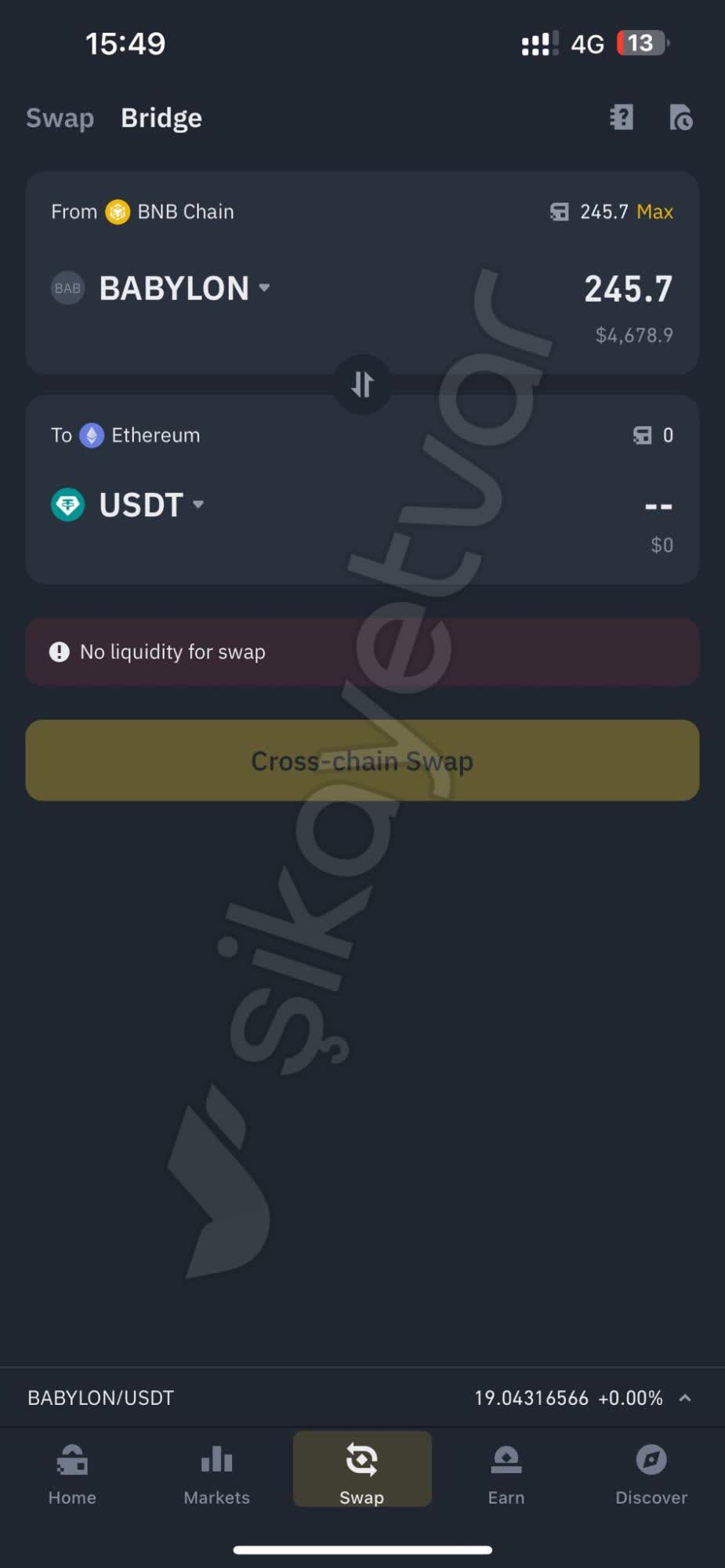 Error de liquidez al vender token en Binance y PancakeSwap - Xolvie