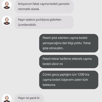 Vodafone Ek Paket İptali Sonrası Cayma Bedeli Şoku
