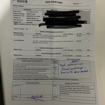 Gece Teslimatında Arızalı Koltuk Şoku