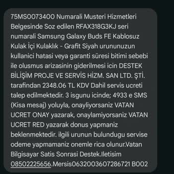 Garanti Kapsamında Fahiş Servis Ücreti Şoku