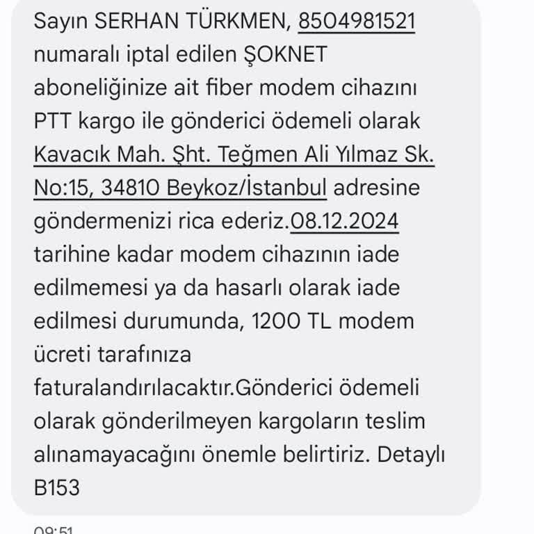 Modem Ücreti Ve Yanlış Faturalandırma Sorunu