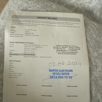 Su Arıtma Cihazında Filtre Sorunu Ve Garanti Kapsamı