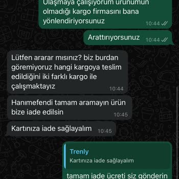 Trenly'den Sipariş Karmaşası Ve İade Sorunu