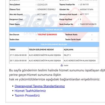 Adrese Teslim Edilmeyen Kargo Sorunu