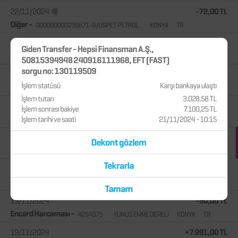 Yanlış Para Transferi Sonrası Geri Dönüş Sorunu