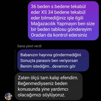 Yanlış Beden Ve İlgisiz Müşteri Hizmetleri
