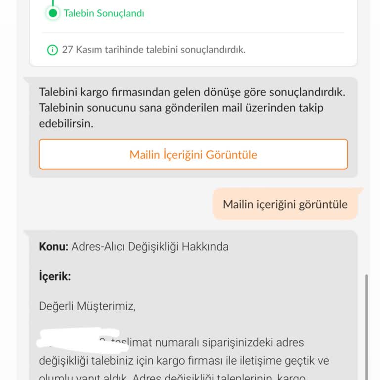 Kaba Kurye Ve Adres Değişikliği Sorunu