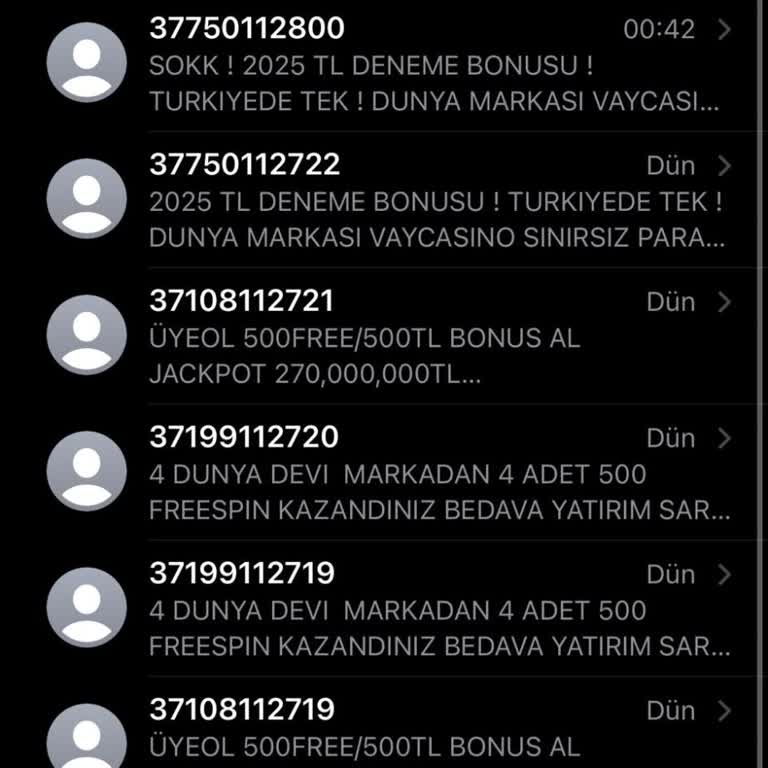 Vodafone'dan Gelen Rahatsız Edici Bahis Mesajları