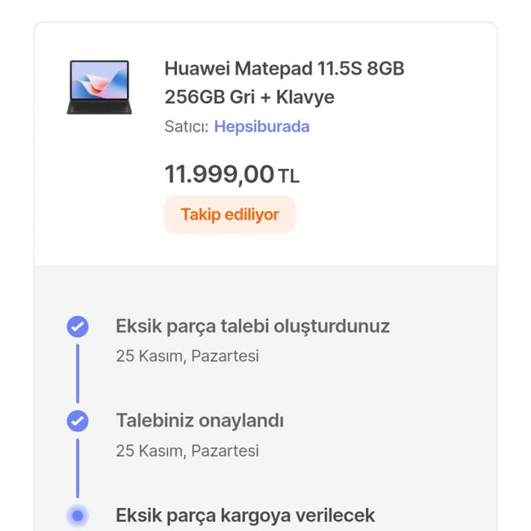Eksik Ürün Teslimatı: Tablet Kalemi Gönderilmedi