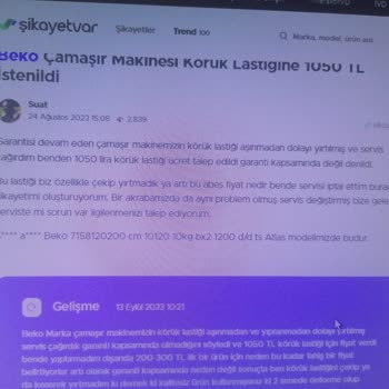 Beko Çamaşır Makinesi Garanti Sorunu: Müşteri Memnuniyetsizliği