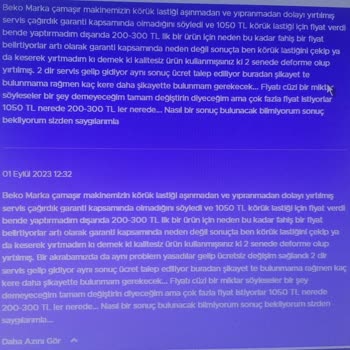 Beko Çamaşır Makinesi Garanti Sorunu: Müşteri Memnuniyetsizliği