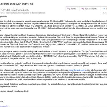 Tüvtürk'ün Kredi Kartı Komisyonu İadesinde Hukuksuz Tavrı