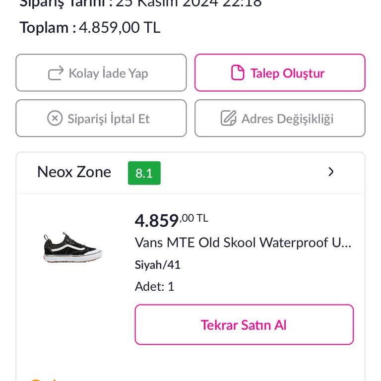 İptal Edilen Siparişin İadesi Yapılmıyor