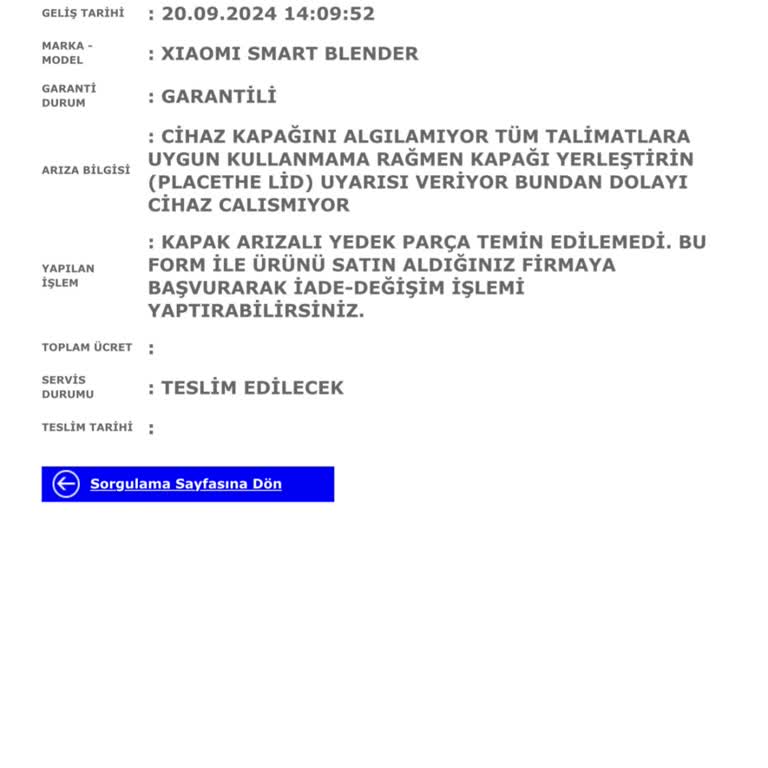 Blender Değişiminde Yedek Parça Krizi