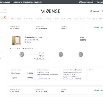 Vivense'den Sipariş Verdim, Ne Ürün Var Ne İade!