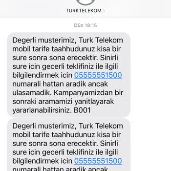 Türk Telekom'dan Sürekli Arama Ve Mesaj Sorunu