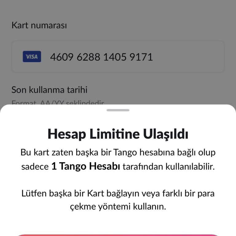 Tango App blockiert Kartenverknüpfung nach Kontolöschung