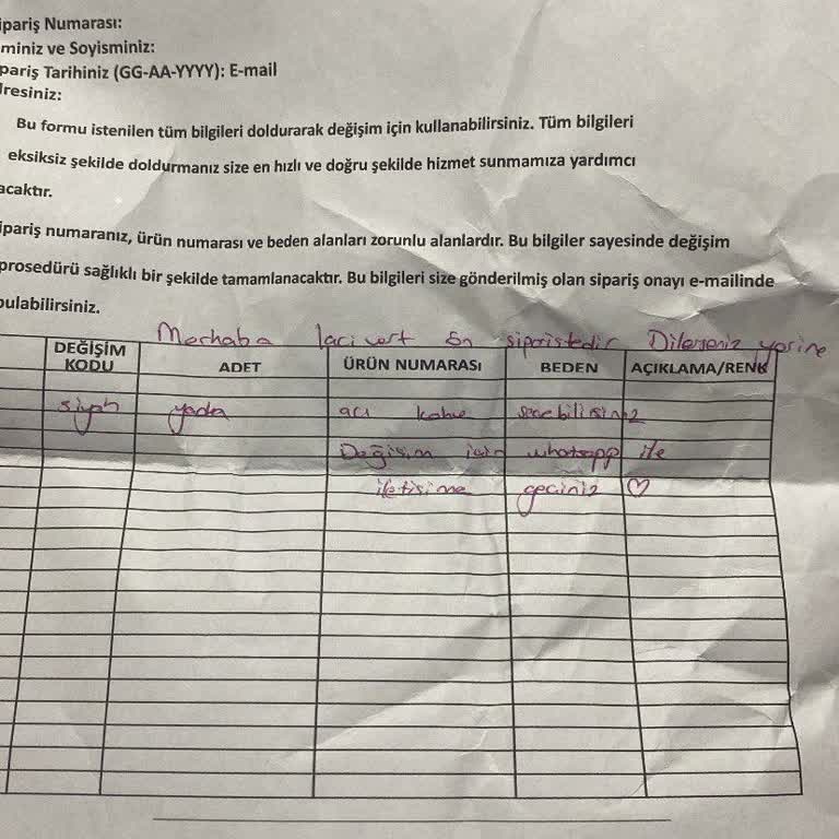 Sipariş Verdim, Ne Ürün Var Ne İade!