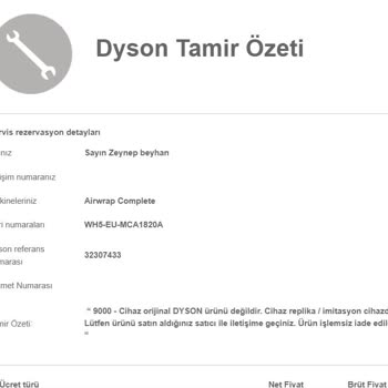 Sahte Dyson Ürünü Ve Yetersiz N11 Desteği