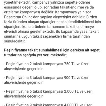 Yanıltıcı Taksit Seçenekleri: Pazarama'nın Peşin Fiyatına 6 Taksit Sözü Gerçekleşmiyor