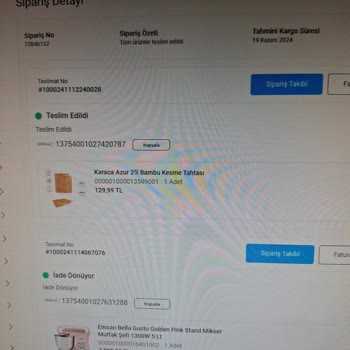 Karaca Siparişimde Kargo Sorunu