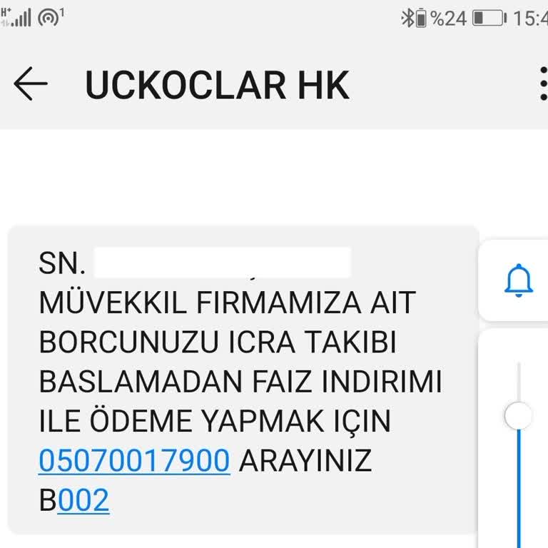 Bilinmeyen Borç Mesajı Ve Ulaşılamayan Telefon