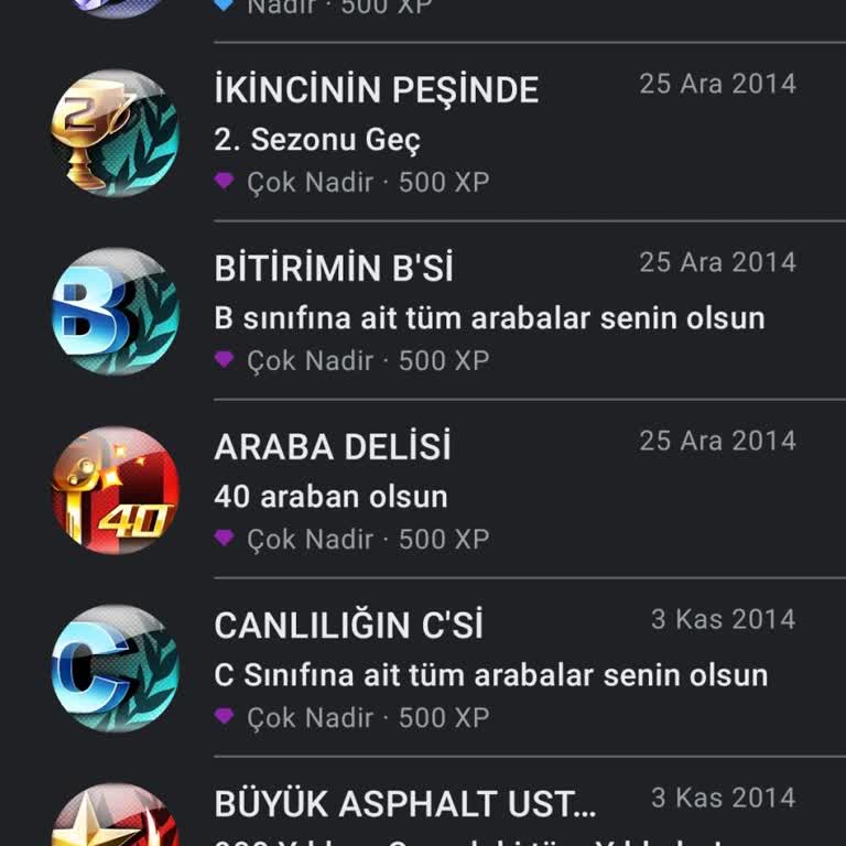 Asphalt 8'de Kayıp Araçlar Ve Başarılar