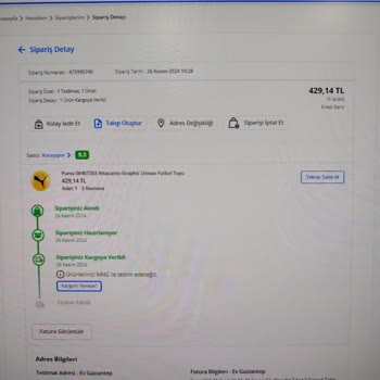 Yanlış Teslimat Adresi Sorunu